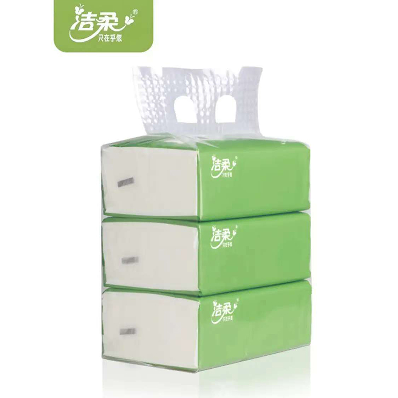 洁柔（C&S） TR061601A 3层100抽*3包 抽纸甄选软抽自然无香 绿色（单位：提）