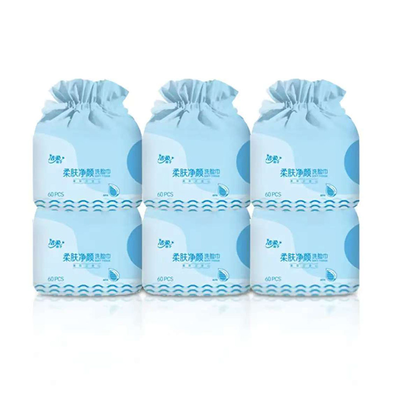 洁柔（C&S） TA000801A*6 1层60（200x200mm）*6包 甄选卷筒洗脸巾 蓝色（单位：提）