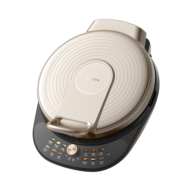 美的（Midea） JKC34S01 1800W 双面加热电饼铛煎烤机 香槟色（单位：台）