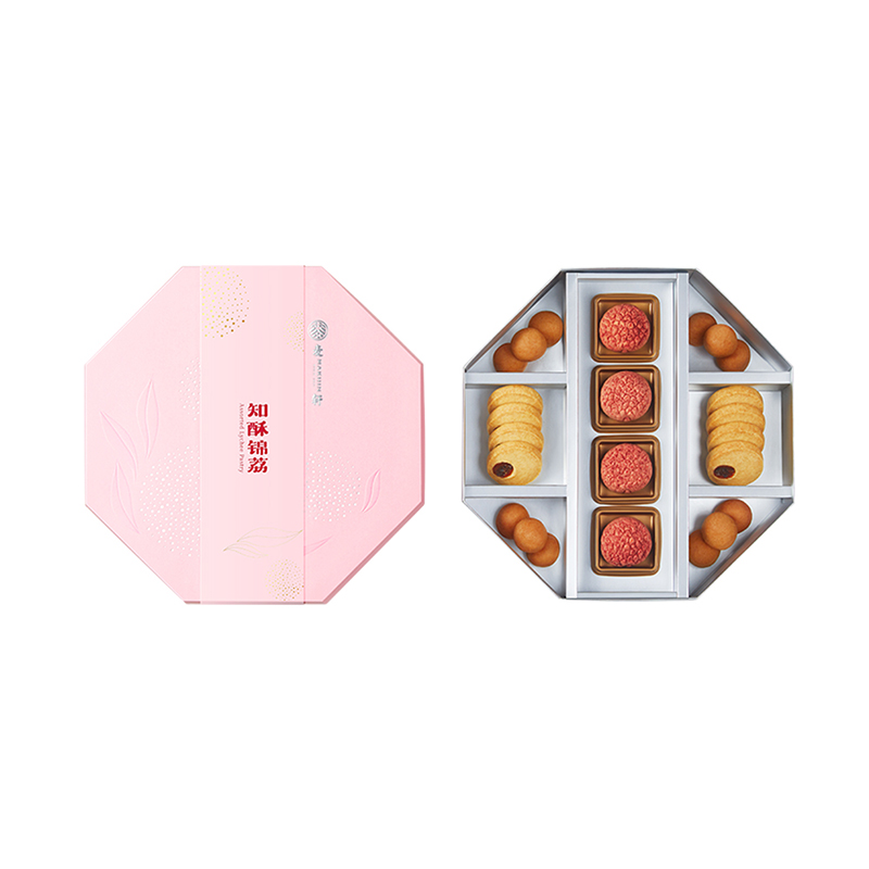 麦轩 知酥锦荔荔枝红茶酥饼礼盒 380g 精制翩翩伴手礼 粉色（单位：盒）