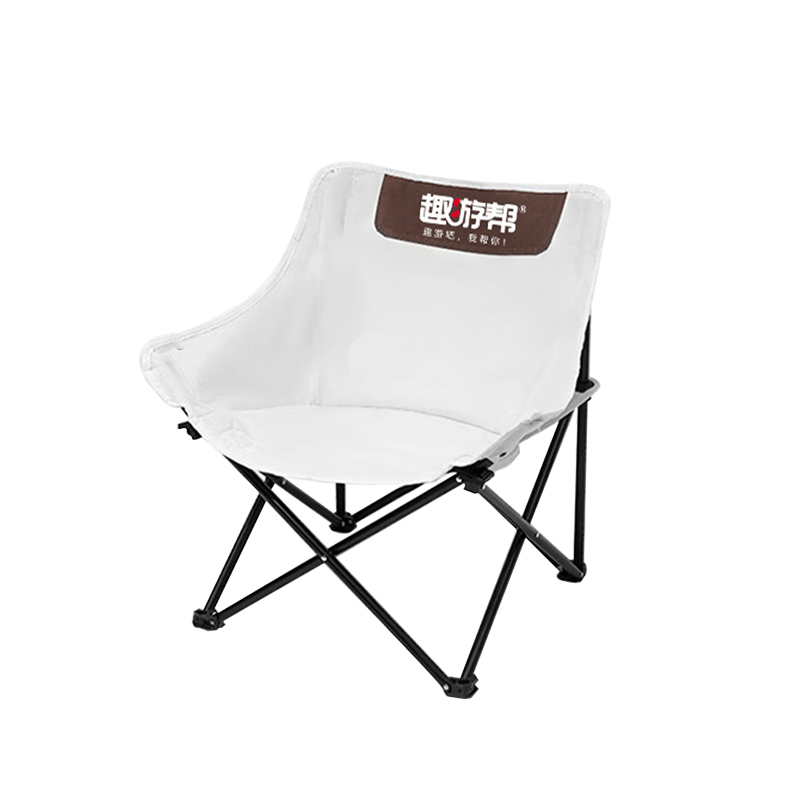 趣游帮 Y38 65*47*47cm 三层露营折叠月亮椅 本白色（单位：把）