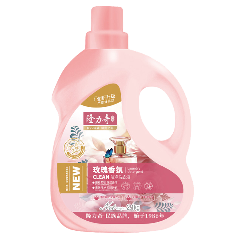 隆力奇 LLQ-8040200090 玫瑰香氛洁净洗衣液2.1kg*12瓶 去污护色 留香持久 玫瑰红色（单位：箱）