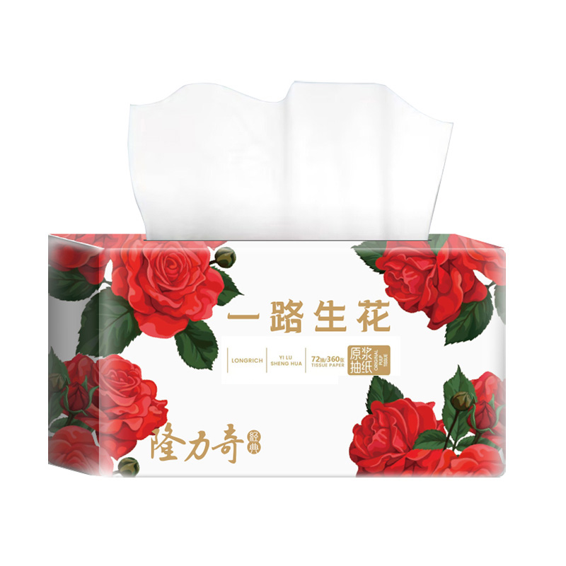 隆力奇 LLQ-001 315抽/包*4提 抽纸组合4提 红色（单位：套）