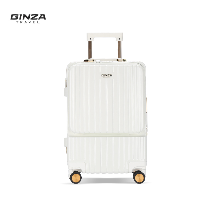 银座 A-6661K 行李箱 前开口 20寸 钢琴白（单位：件）