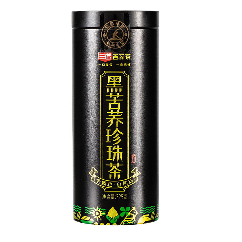 三匠 黑苦荞珍珠茶 325g/5罐 苦荞茶 黑色（单位：组）