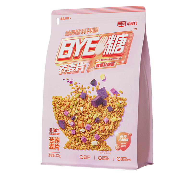 三匠 薯薯谷物香 400g/袋 苦荞麦片 粉色（单位：袋）