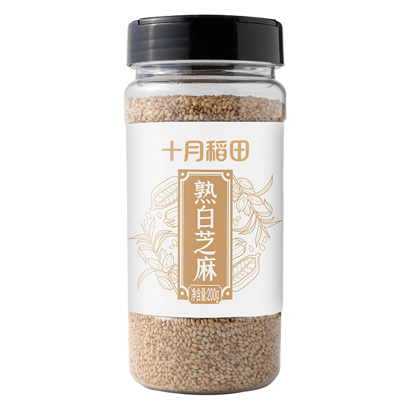 十月稻田 熟白芝麻 200g 精心炒制 象牙色（单位：罐）