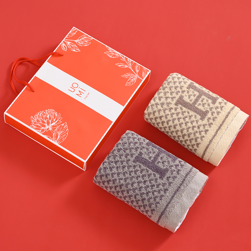 UOMI 优喜-2 35*74cm 120g *2 纯棉加厚毛巾双条装 混色（单位：套）