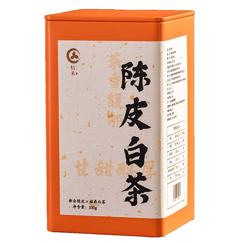 桔禾 新会陈皮+福鼎白茶 100g 新会小青柑铁罐装 橙色（单位：罐）