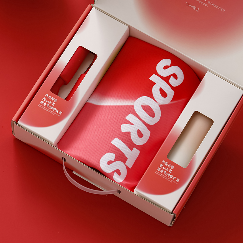 UOMI 心之礼-5 冷感运动巾30*100cm50g无绳跳绳 不锈钢保温杯 组合套装 混色（单位：套）