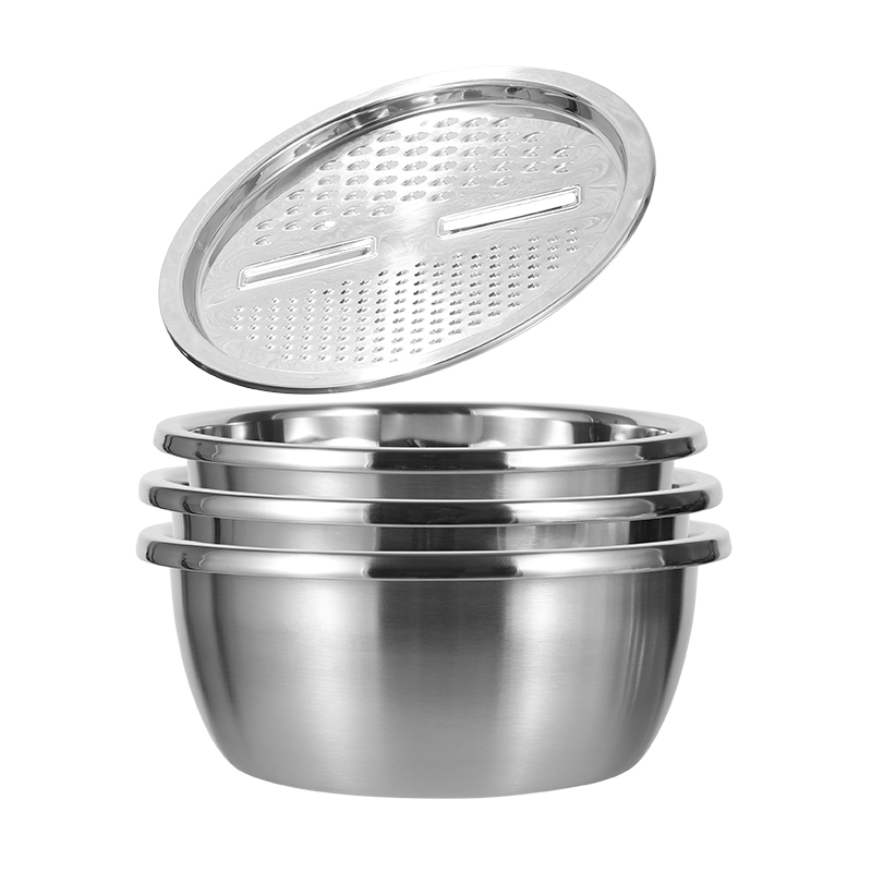康巴赫 KJP-2065 四件套 切削功能不锈钢盆筛 银色（单位：套）
