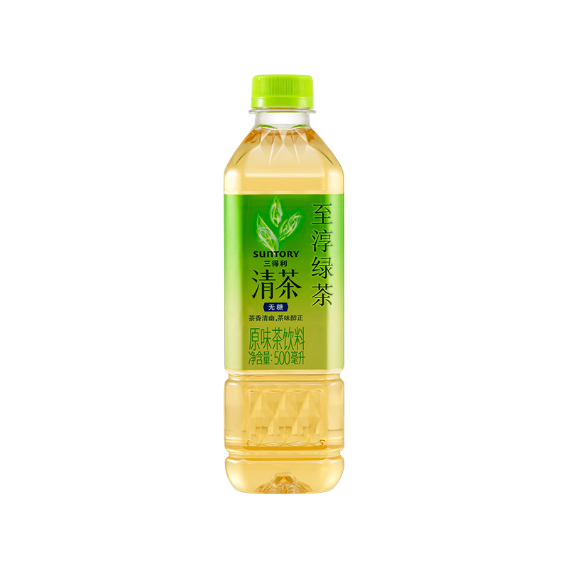 三得利（Suntory） 清茶(无糖)至淳绿茶 500ml*15 清爽解腻 柠绿色（单位：箱）