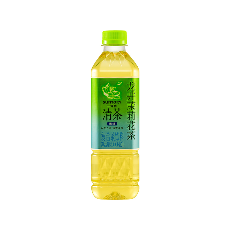 三得利（Suntory） 清茶(无糖)龙井茉莉花茶 500ml*15 清爽解腻 雾雨绿（单位：箱）