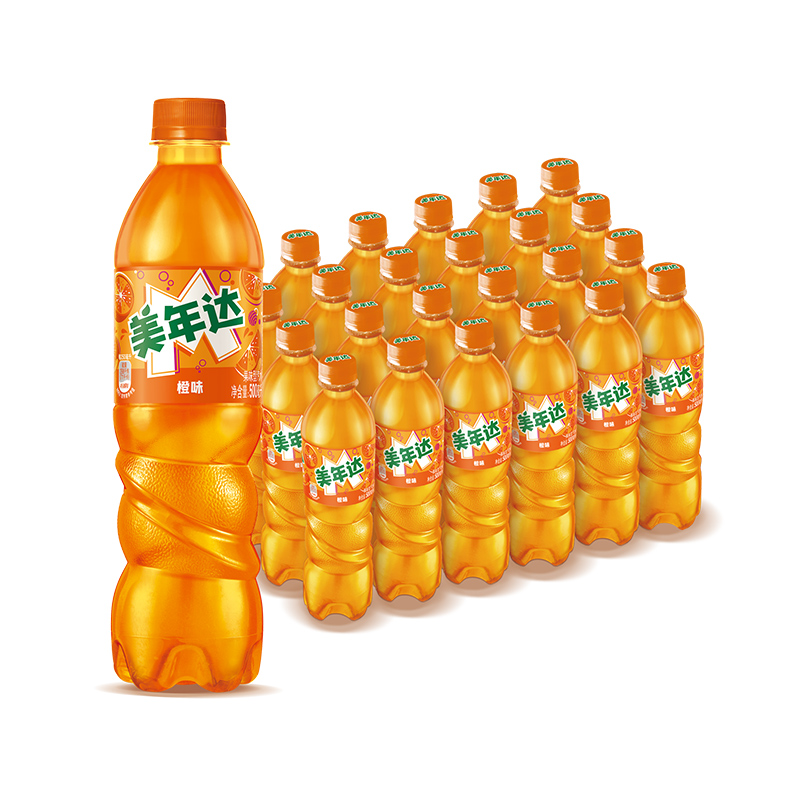 美年达 Mirinda橙味碳酸饮料整箱 500ml*24 滋滋气泡 沁爽清新 橙色（单位：箱）