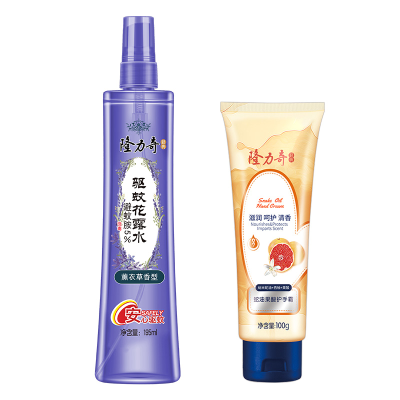 隆力奇 LLQ-202502018 195m*1瓶+100g*1支 驱蚊花露水护手霜组合 混色（单位：套）
