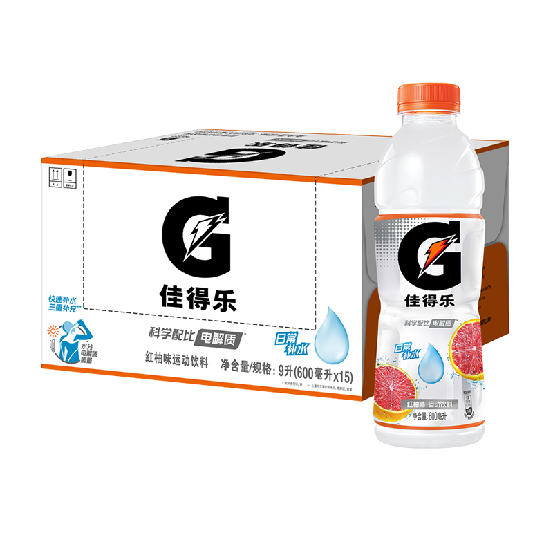 佳得乐（GATORADE） 电解质饮料红柚味 600ml*15 补水充【电】 浅灰色（单位：箱）