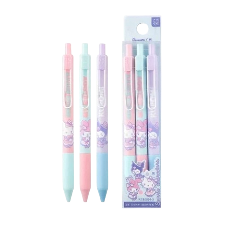 广博（GuangBo） KT82094-3 0.5mm 3支 三丽鸥ST笔尖按动笔 黑色（单位：盒）