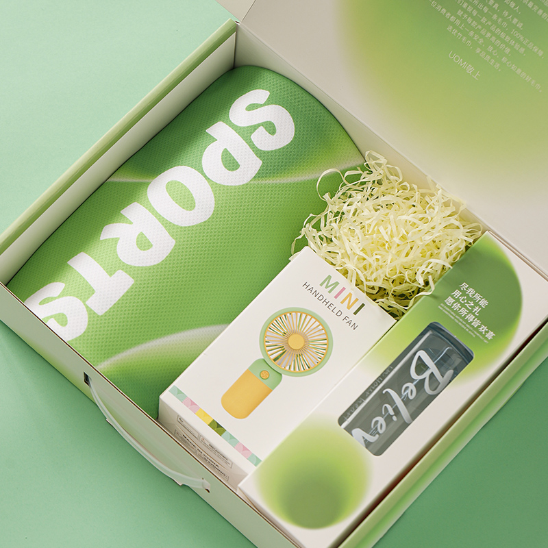 UOMI 皆欢喜-5 冷感运动巾30*100cm50g 600ml水杯 风扇 清凉运动组合套装 混色（单位：套）