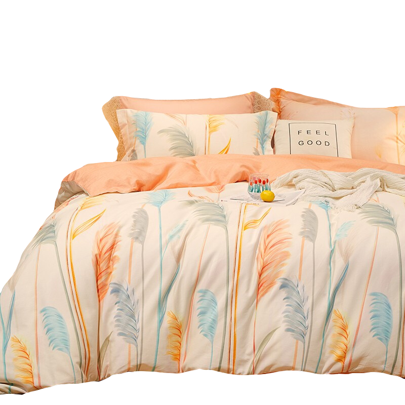 博洋家纺BEYOND HOME TEXTILE W921040401061 被套：200*230cm 床品四床件套-芦森 橙色印花（单位：套）