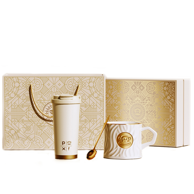 大嘴猴（Paul Frank） PFC919T 陶瓷杯+保温咖啡杯+勺子 三套装 白色（单位：套）