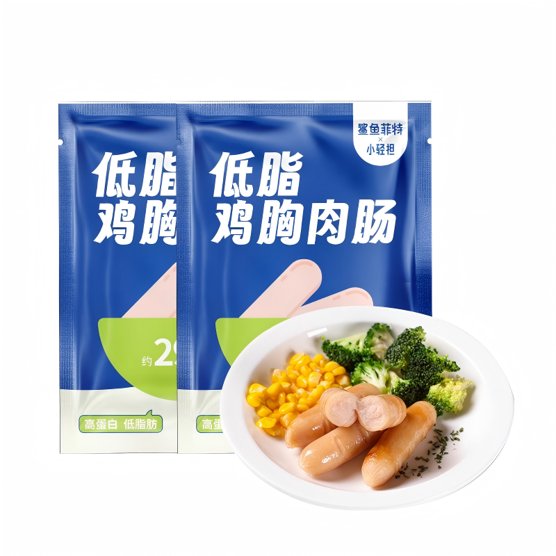 鲨鱼菲特/SHARKFIT 鲨鱼菲特低脂鸡胸肉肠 300g*2包 低脂高蛋白  藏青色（单位：袋）