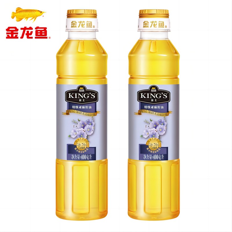 金龙鱼 亚麻籽油 400ml*2  King's 黄色（单位：组）