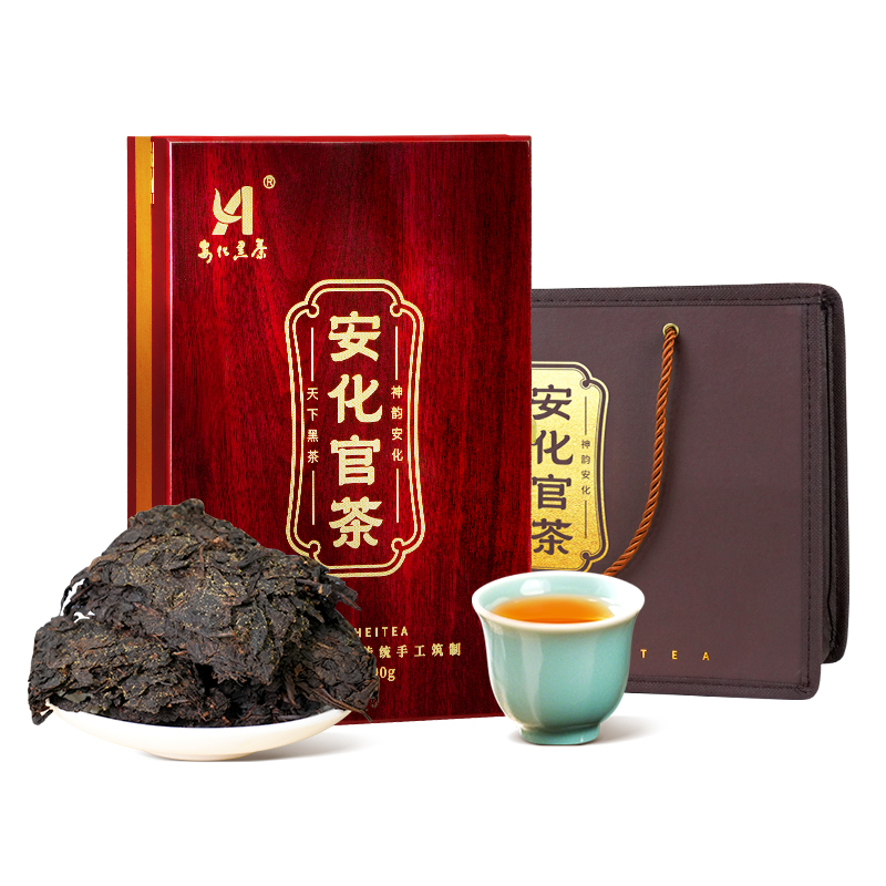 茶马世家 安化官茶 600g 安化官茶实木高端礼盒 酒红（单位：盒）
