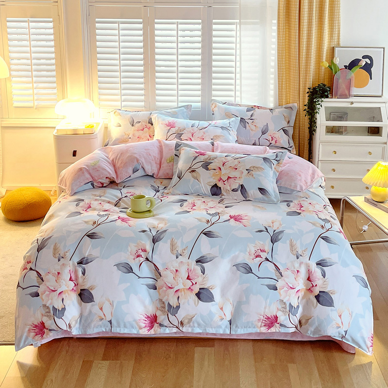 樵纪 爱在花海 200*230CM 植物羊绒床上四件套 1.5/2.0米床通用款 混色（单位：套）