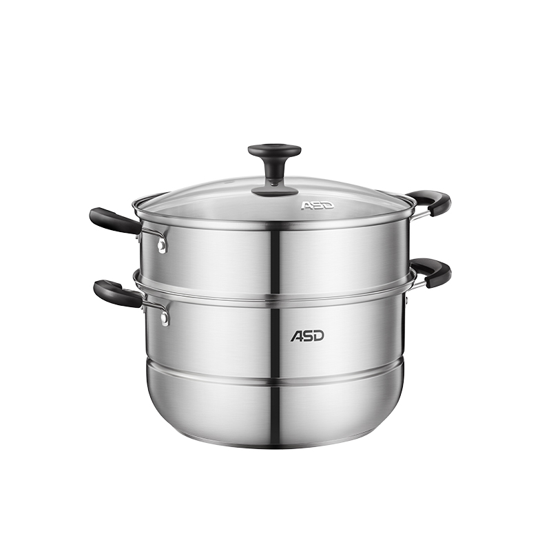 爱仕达（ASD） QVL1526WG 尺寸：26cm/容量：5.6L 不锈钢复底两层蒸锅 不锈钢色（单位：套）