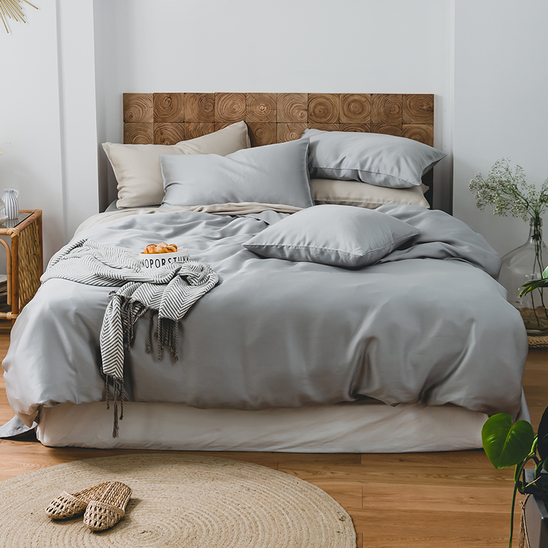 樵纪 典雅 200*230CM 兰精天丝四件套 1.5/1.8米床通用款 灰色（单位：套）