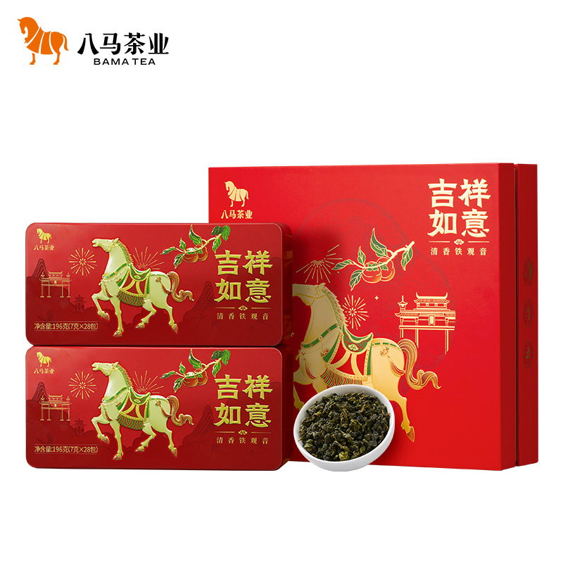 八马茶业 吉祥如意安溪铁观音清香型 AA1370 392g礼盒装 红色（单位：盒）