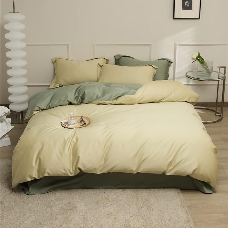 樵纪 白茶 200*230CM 100支长绒棉四件套 1.5/1.8米床通用款 草绿色（单位：套）