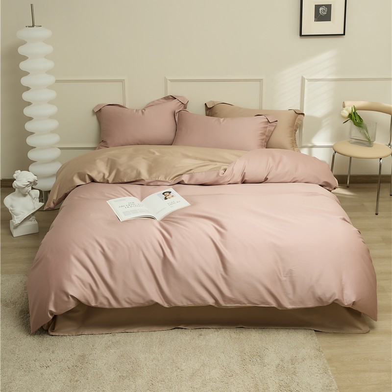 樵纪 薄雾 200*230CM 100支长绒棉四件套 1.5/1.8米床通用款 深粉色（单位：套）