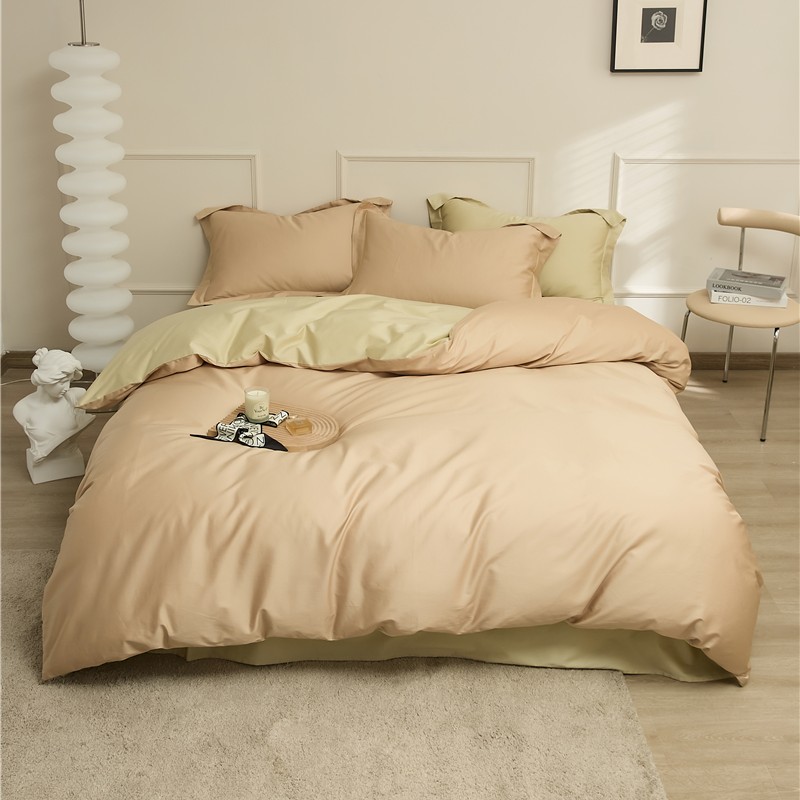 樵纪 奶油 200*230CM 100支长绒棉四件套 1.5/1.8米床通用款 杏色（单位：套）