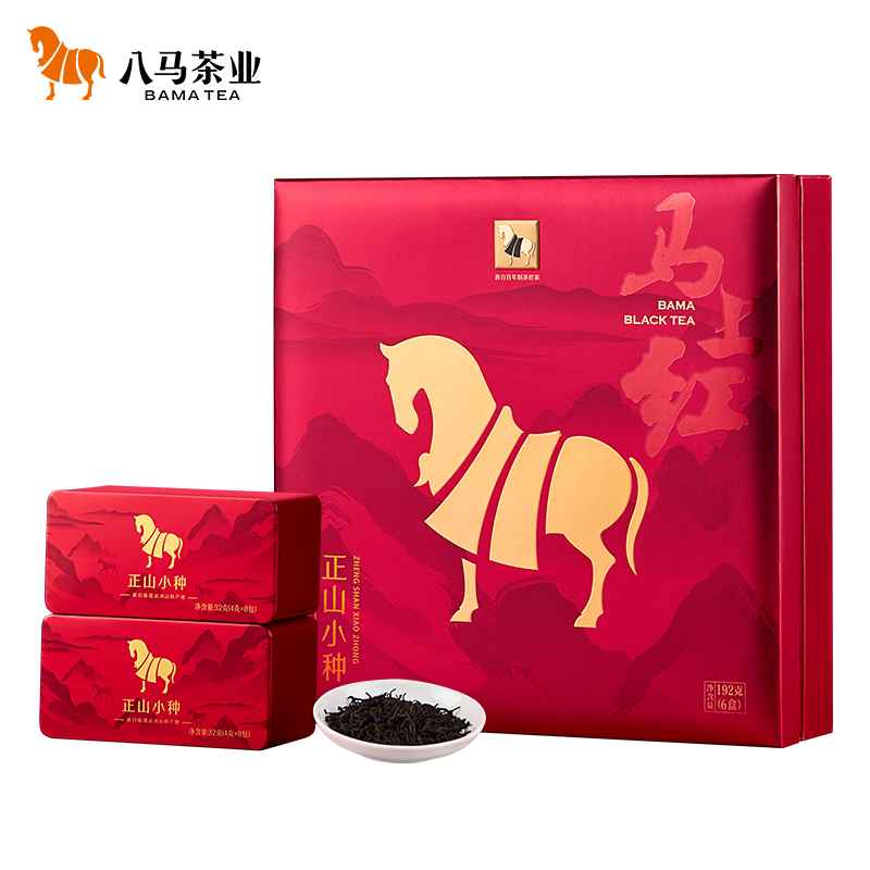 八马茶业 马上红500正山小种红茶 D0215 48包（8包*6盒） 红色（单位：盒）