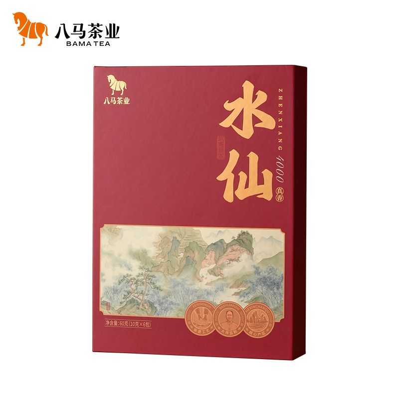 八马茶业 AD248FF 武夷岩茶水仙60g（10g*6包，含礼袋） 真香系列特级乌龙茶 混色（单位：盒）