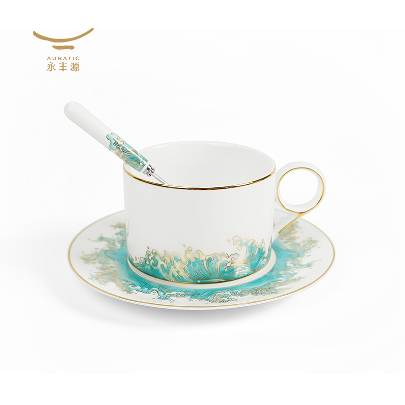 永丰源（auratic） 海阔天高3头 200ml 咖啡杯碟  白色（单位：套）
