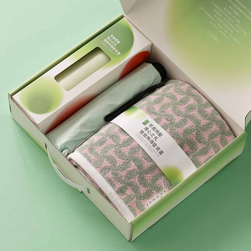 UOMI 皆欢喜-7 纯棉毛巾28.5*58.5cm  85g 保温杯  雨伞 组合套装 混色（单位：套）