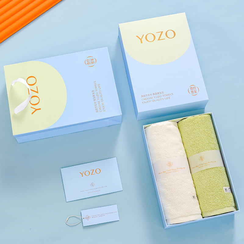 优竹世家 美丽色彩-2 5A抗菌长绒棉毛巾33*73cm 100g 毛巾双条装礼盒 混色（单位：套）