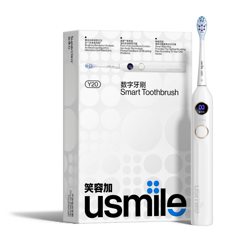 usmile Y20 蓝牙连接APP 电动牙刷传导语音提示 白色（单位：件）