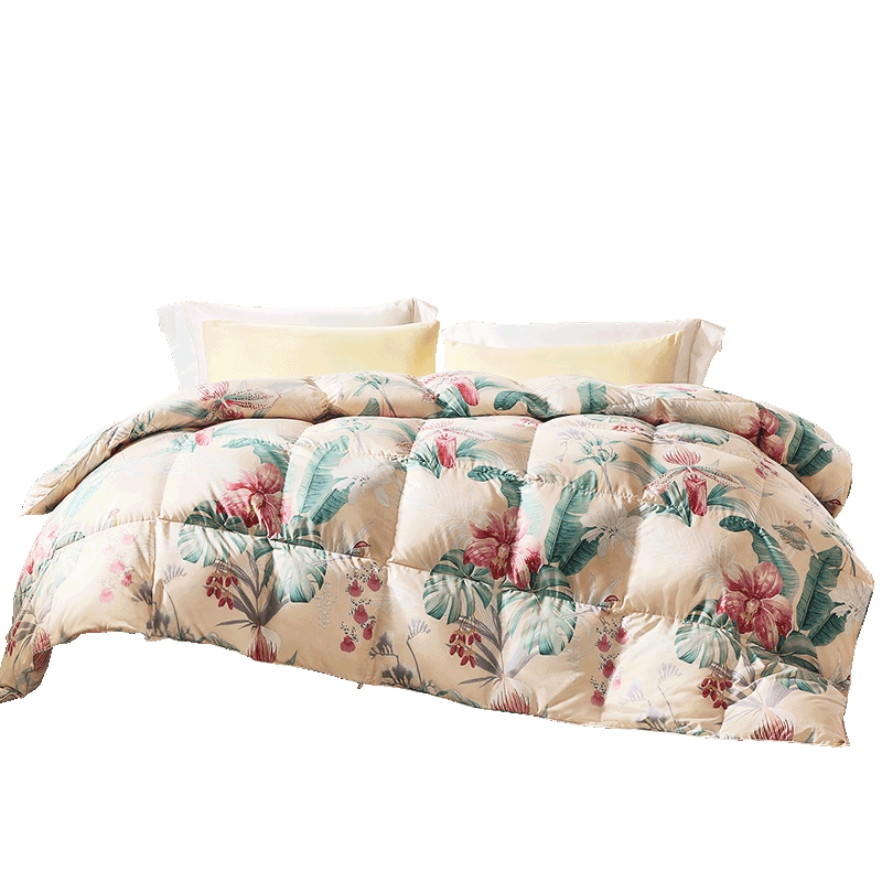 富安娜  白鹅绒羽绒被 苏幕遮 230*229cm 黄色（单位：床）