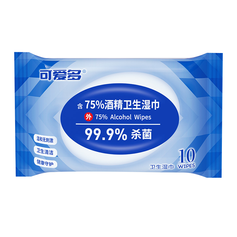 可爱多 30DS-KD1012 酒精湿巾10抽*30包 酒精湿巾 水蓝色（单位：组）
