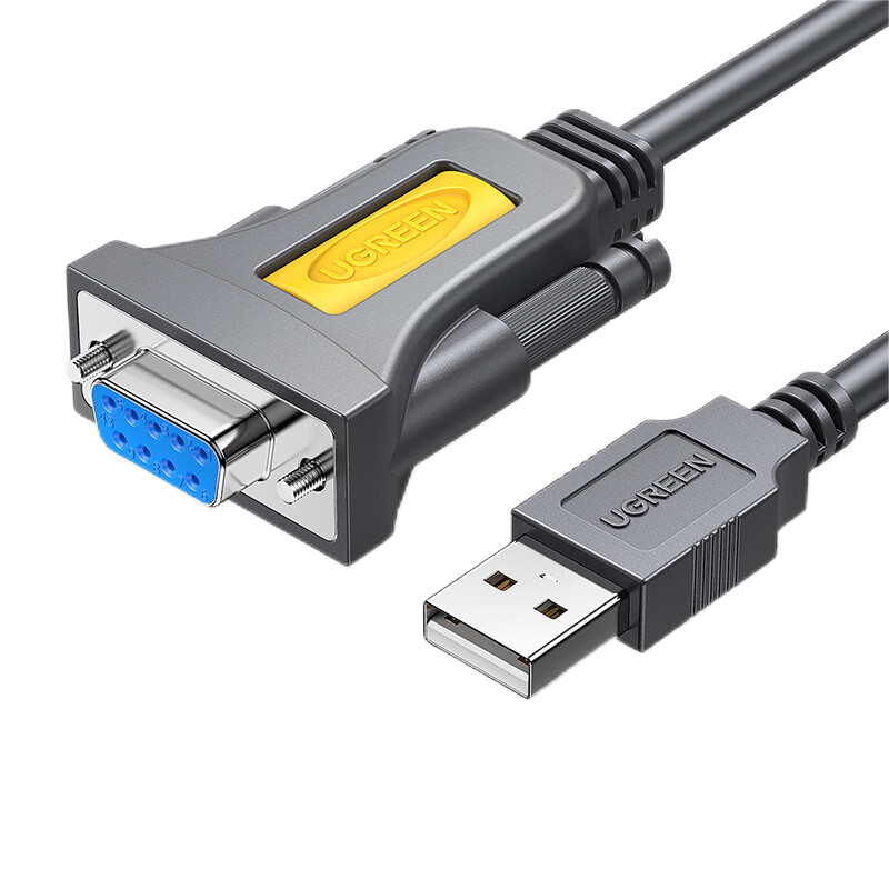 绿联（UGREEN） 20201 111g USB转DB9公对母  黑色（单位：条）