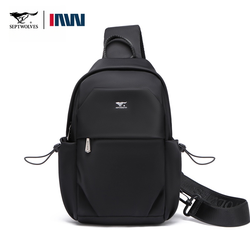 七匹狼（SEPTWOLVES） CD121726-1 200x100x300mm 男士休闲肩包 黑色（单位：个）