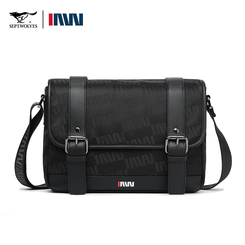 七匹狼（SEPTWOLVES） CA121736-1 310x100x150mm 单肩商务斜挎公文包 黑色（单位：个）