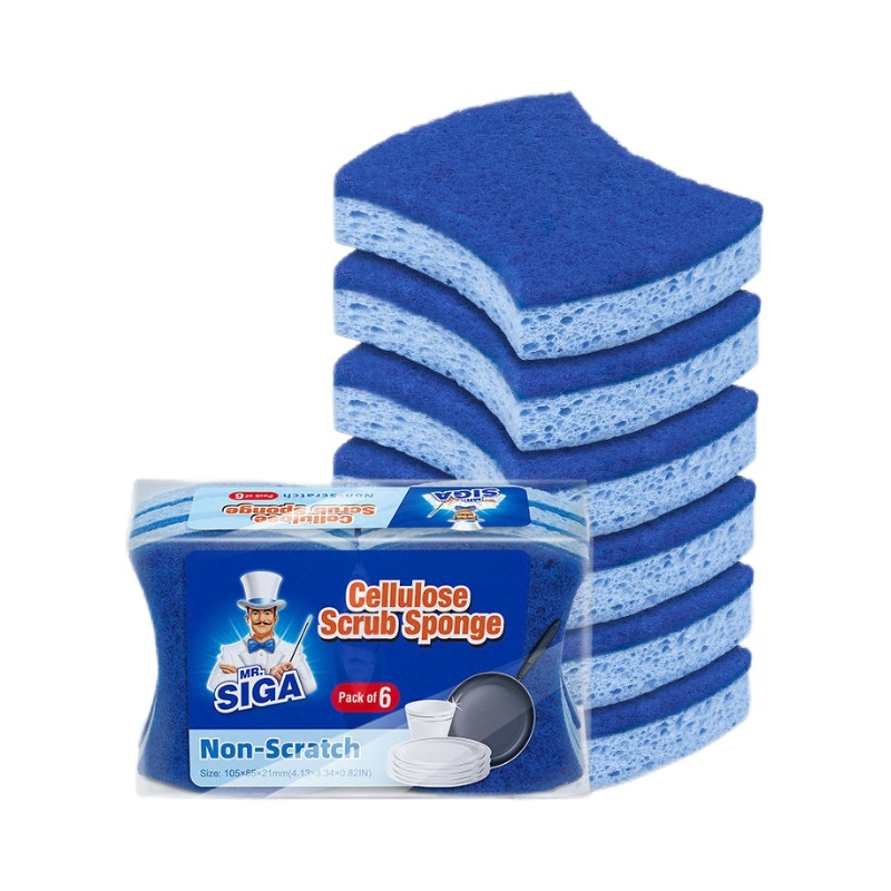 世家 21546 6片 无砂木浆棉百洁布 蓝色（单位：包）