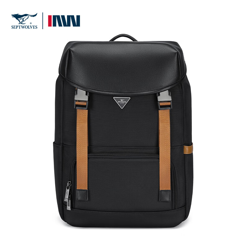 七匹狼（SEPTWOLVES） CA021600-1 300x170x440mm 双肩包休闲旅行电脑包 黑色（单位：个）