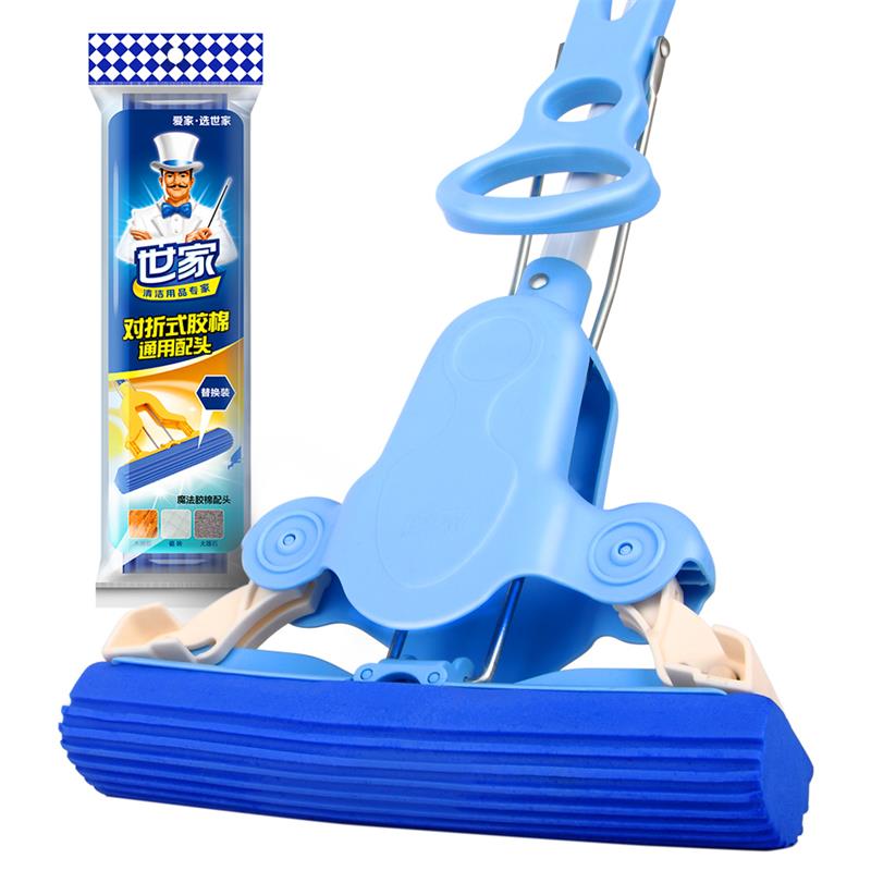 世家 21077 123*28cm 魔法精灵胶棉拖把 水蓝色（单位：把）