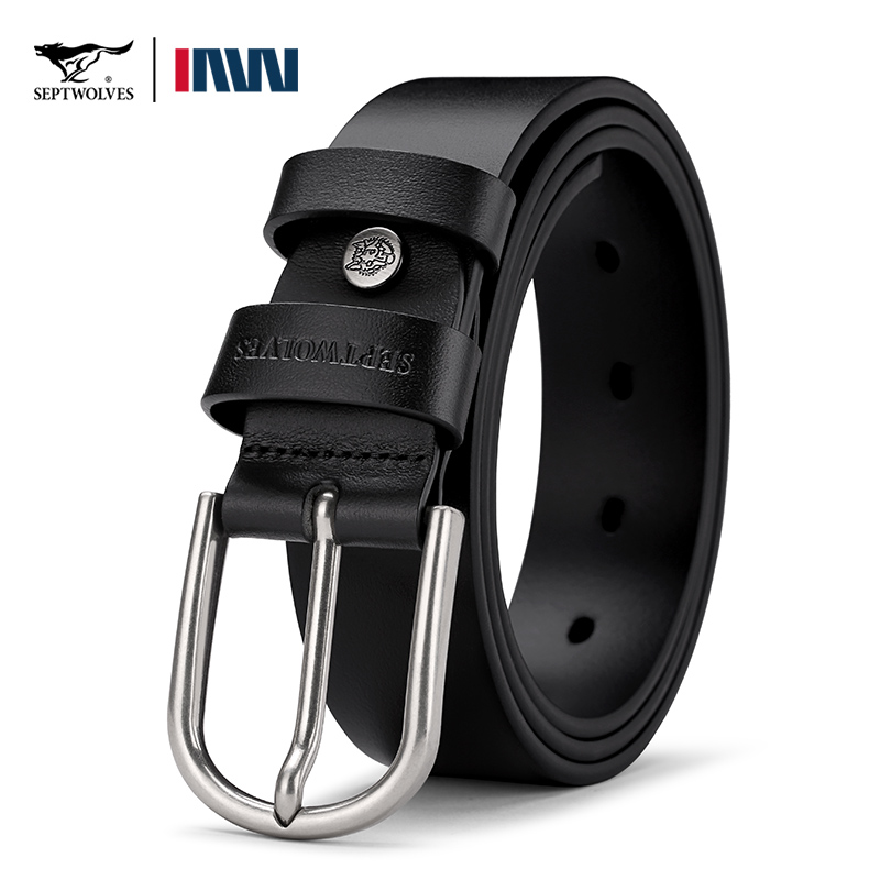 七匹狼（SEPTWOLVES） PD731237928 3.4cm 男士皮带 黑色（单位：根）