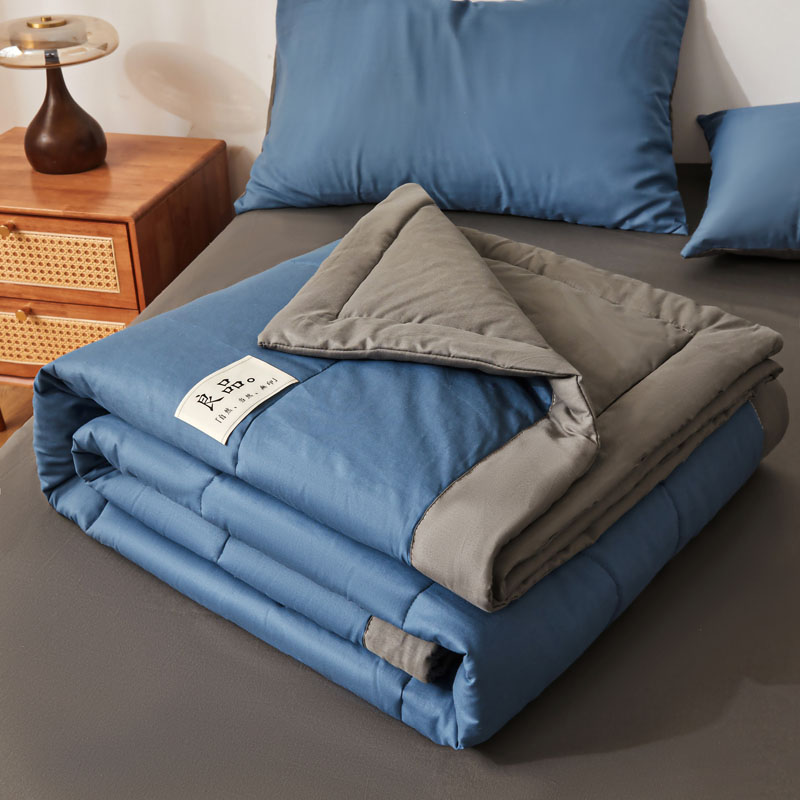 樵纪 宾利 午休被 双面全棉新疆棉花夏被 110x150cm 蓝色（单位：床）